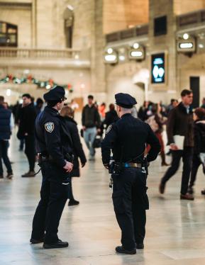 Two police officers in Grand Central Station