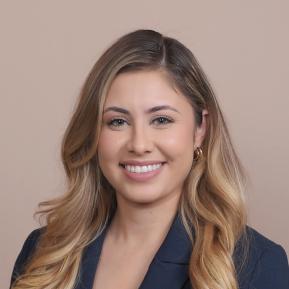 image of female wearing a blue suit