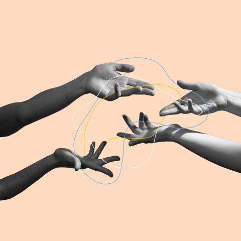 Abstract image of hands with palms facing up