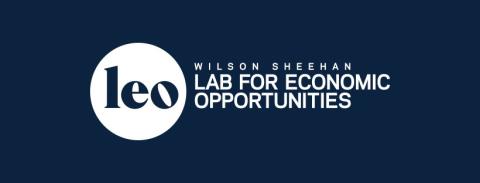 Logo with blue background. White circle with the letters L E O.