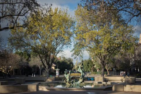 White Plaza on Stanford campus