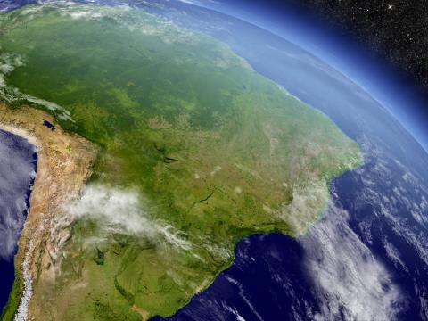 view of brazil from space