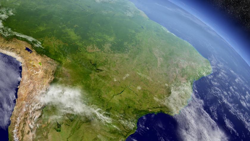 view of brazil from space