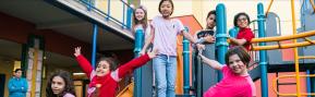 Several kids on a playground