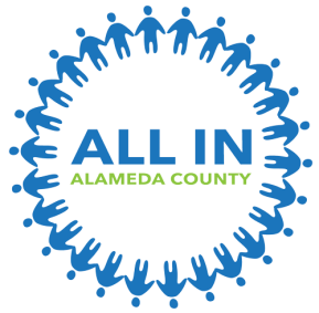All in Alameda County logo features the organization name inside a circle of people holding hands