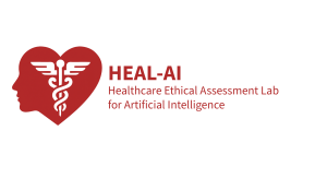 Heart with a medical cross and face on the side