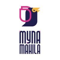 logo that reads MYNA MAHILA with an abstract icon for a bird