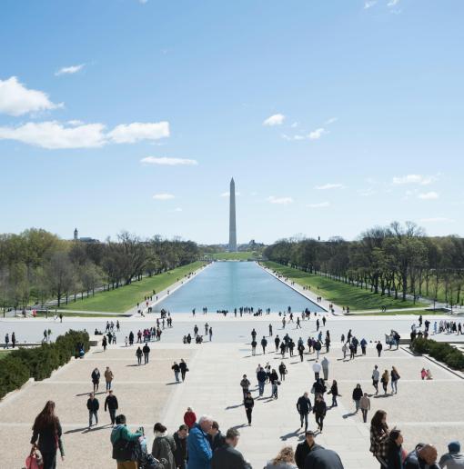 The National Mall in Washington, D.C., with a view of the Reflecting Pool and Washington Monument