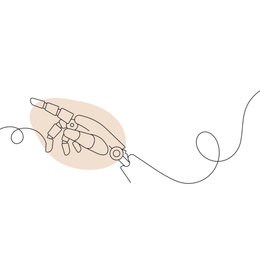 line drawing of robot hand
