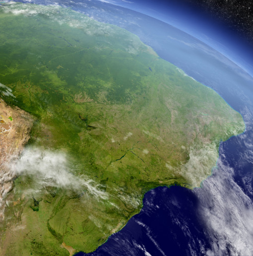 view of brazil from space