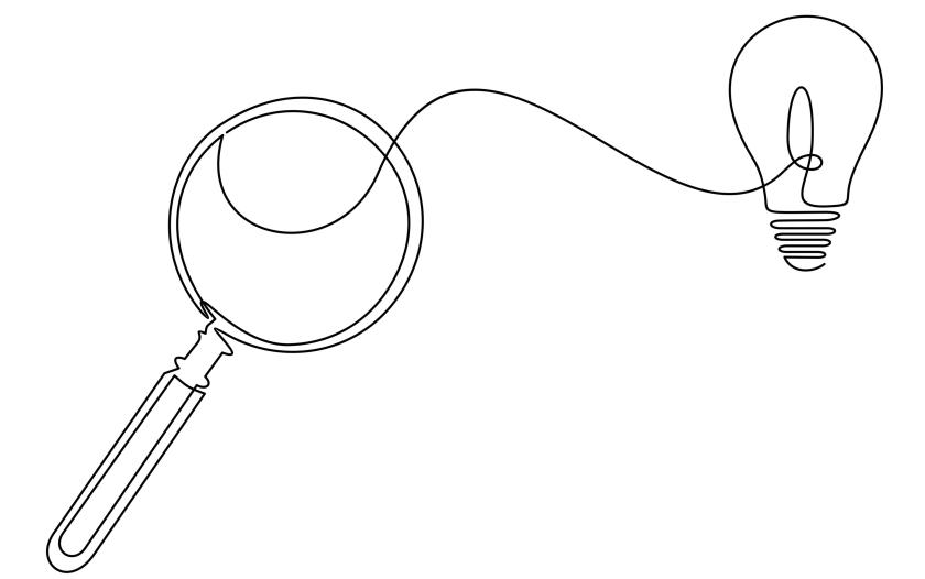 magnifying glass with a bulb